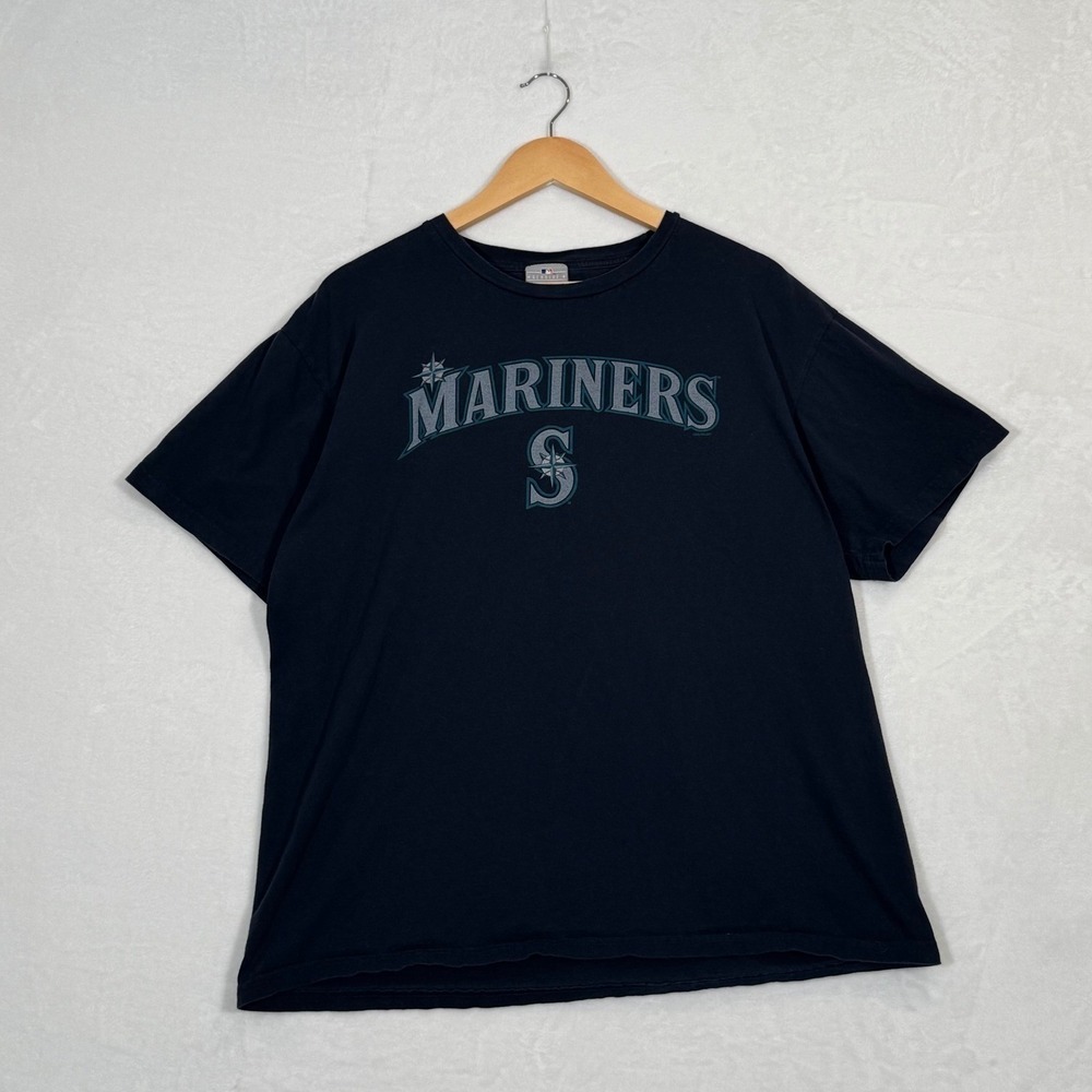 MLB Seattle Mariners T-Shirt Mens XL Navy Blue Graphic Logo Short Sleeve Tee